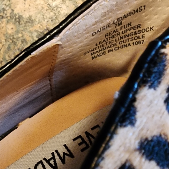 Steve Madden Real Fur Leopard Print Heels, Size 7M - Picture 2 of 7